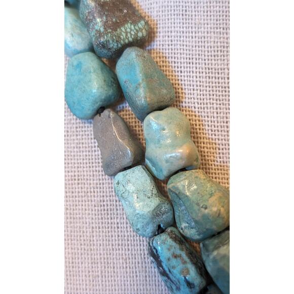 EXEX 925 Sterling Silver Claudia Agudelo Two Strand Turquoise Pendant Necklace - Picture 4 of 9